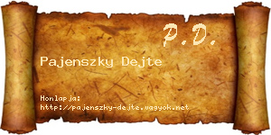 Pajenszky Dejte névjegykártya